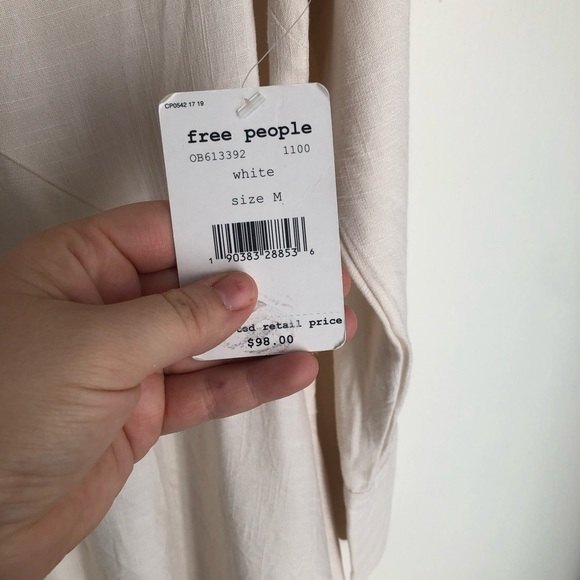 Free People size Medium Clear Skies Cold Shoulder Ivory Tunic Mini Dress - Picture 9 of 12